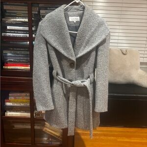 Calvin Klein Women's Gray Wool Blend Coat